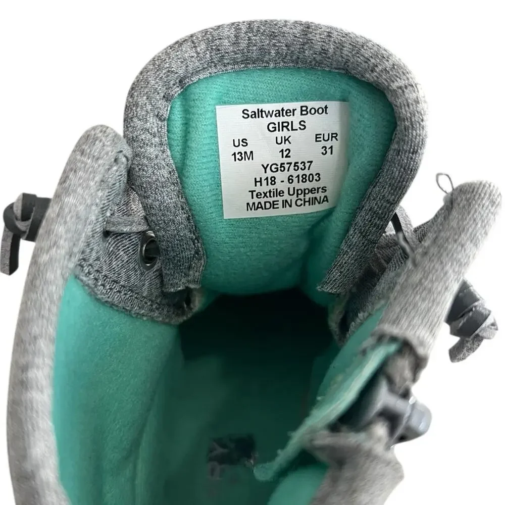 Sperry Duck Boots Saltwater Gray and Teal Size 13M